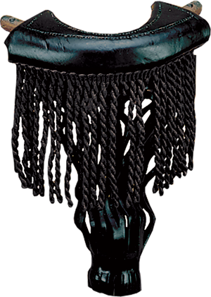 Black Leather Fringe Pockets